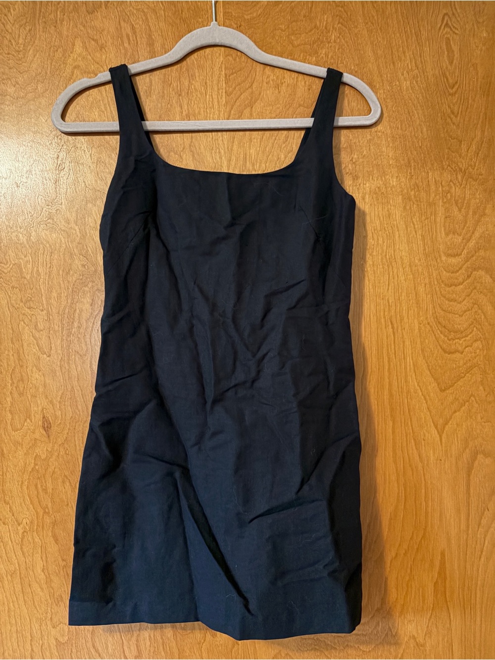 Mango Black Square Neck Mini Dress
